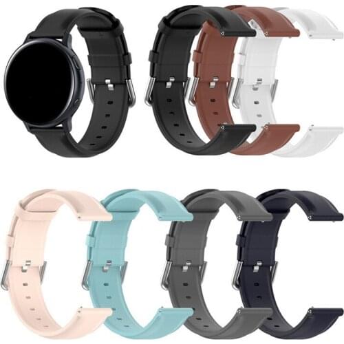 20mm 22mm Width Leather Band for Samsung Galaxy Watch Active2/3 Gear S3 42mm 46mm Wristband Quick Release Strap