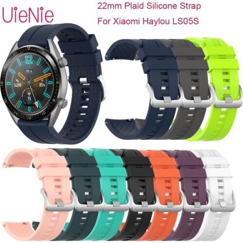 New 22mm Plaid Silicone Bracelet Watch Bands For Xiaomi Haylou LS05S Smart Watch Strap GT Type Silicone Watchband Accessories