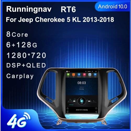 Runningnav For Jeep Cherokee 5 KL 2013 2014 2015 2016-2018 Tesla Type Android Car Radio Multimedia Video Player Navigation GPS