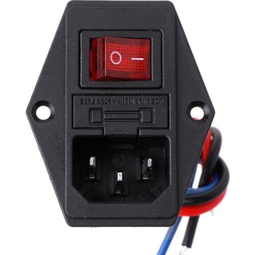 3D Printer U-type Plug Power Supply Switch Adapter Socket with Switch and Fuse Dropshipping