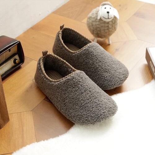 Warm Slippers Womens Soft Sole House Flat Shoe Ladies Indoor Casual Comfortable Women Slides Winter Home Shoe Plush Footwear