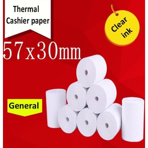 Thermal Paper 57 x 30 mm POS Printer Mobile Bluetooth Cash Register Raper Roll For Paperang & Peripage Mini Printer 6 Rolls 75M