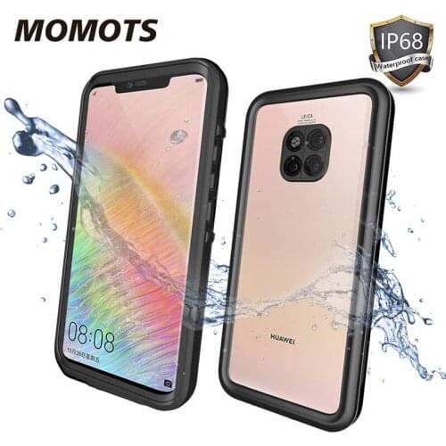 MOMOTS IP68 Waterproof Case for Huawei Mate 20 Pro Mate 30 Pro Transparent Shockproof Case 360 Full Protection Cover