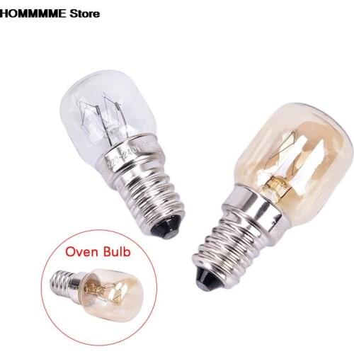 220V 15W/25W High Temperature Microwave Oven Light Bulbs Cooker Tungsten E14 Filament Lamp Bulbs Salt Light Bulb 2700K