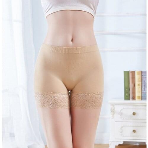 1pcs Women Short Nylon Elastic Lace Pants Safety Shorts Pants Sexy Safe Underwear White Black Woman