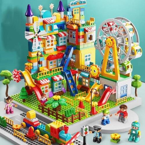 178pcs Big Size Ferris Wheel Blocks Toy Baby Paradise DIY Building Blocks Early Educational Kids Toy Children Big Bricks Toy