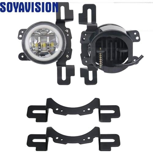 2pcs Fog Lights Mounting Bracket for 13-18 Jeep Wrangler Hard Rock Rubicon X 10th Anniversary Edition 4inch Front Bumper Lights