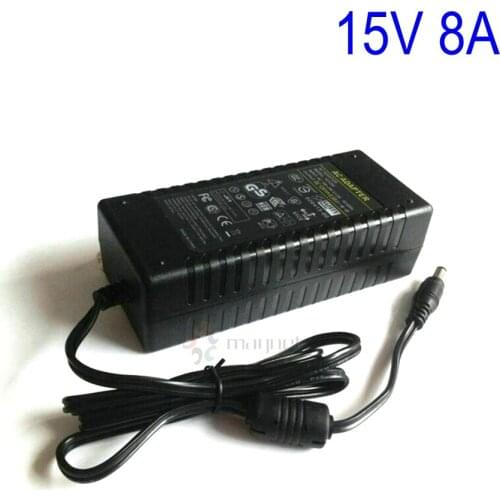 15V8A 120W AC DC Adaptor 5.5*2.1 mm switching power supply charger 15V 8A For LED Light CCTV