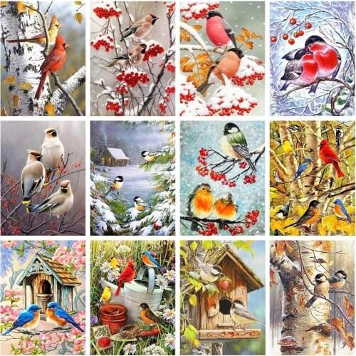Diamond painting DIY cross stitch kit bird decoration painting 5D rhinestone embroidery mosaic embroidery gift