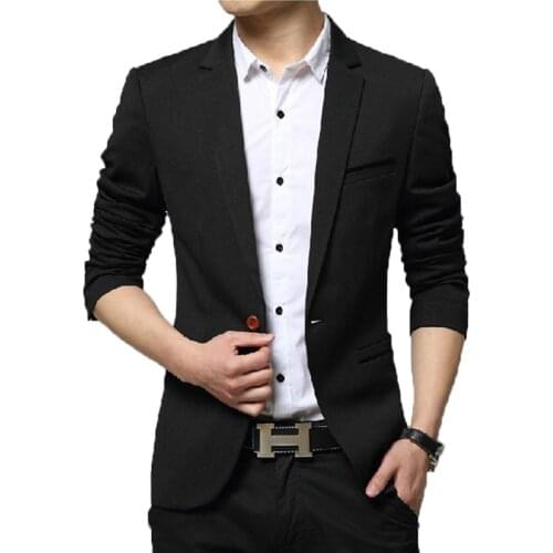 BROWON 2021 Autumn Winter New Suits Blazer Mens Korean Slim Solid Color Smart Casual Coat Business Mens Suits Jacket Suit Blazer