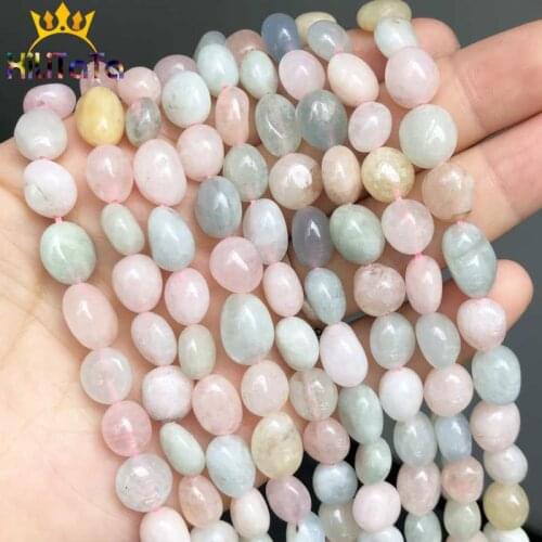 8-10mm Natural Irregular Genuine Morganite Stone Beads Loose Beads For Jewelry Making DIY Bracelet Necklace Accessories 15