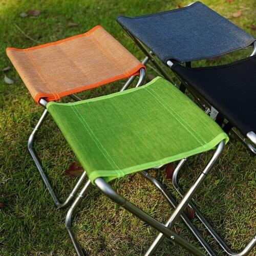 HOT Outdoor Folding Fishing Chair Stainless Steel Spring Folding Chair Ultra Ultralight Portable Camping Barbecue Picnic Stool