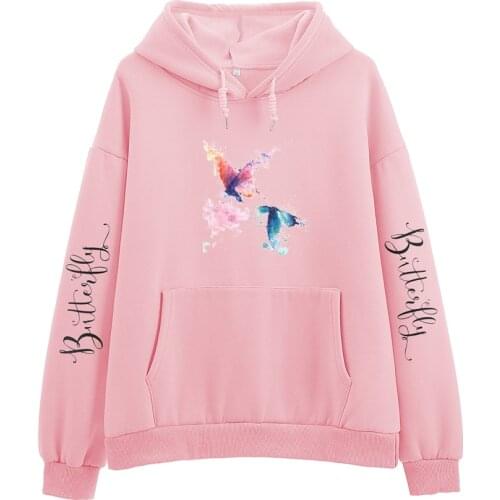 Hip Hop Hoodies Women Cotton Sweatshirt Butterfly Streetwear Harajuku Hoodie Pullover Oversized Autumn Hoodie HipHop Tracksuit