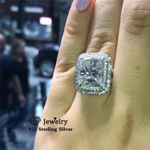 CC Rings For Women S925 Sterling Silver Cubic Zirconia Engagement Promise Bridal Wedding Jewelry Anel Drop Shipping CC3153