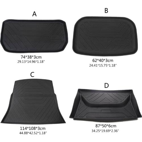 Customized TPE Car Floor Liners Freight Pallets Luggage Waterproof Floor Mats Black Snow-proof (Rows 1 and 2, Black)