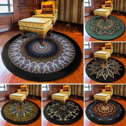 3D Mandala Floral Pattern Round Carpets for Living Room Bedroom Area Rug Bohemia Ethnic Home Carpet INS Kids Play Tent Floor Mat