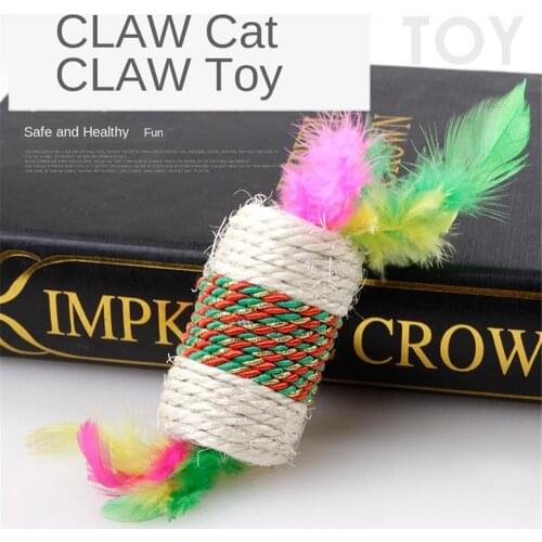 New Color Sisal Small Roller Pet Kitten Claw Toy Funny Interactive Plush Cat Toy Play Dolls For Cats Supply Training Tool