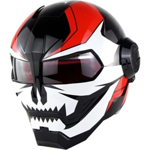 Cool Ironman Motorcycle Open Face Helmet Flip up Verspa Street Capacetes Casco Transformer helmets motorbike riding casques