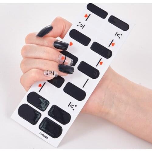 22 Tips/Sheet Pure Solid Color Love Nailart Sticker Nails Art Decoration Nails Sticker Designer Nail Accesoires Nail Wraps DIY