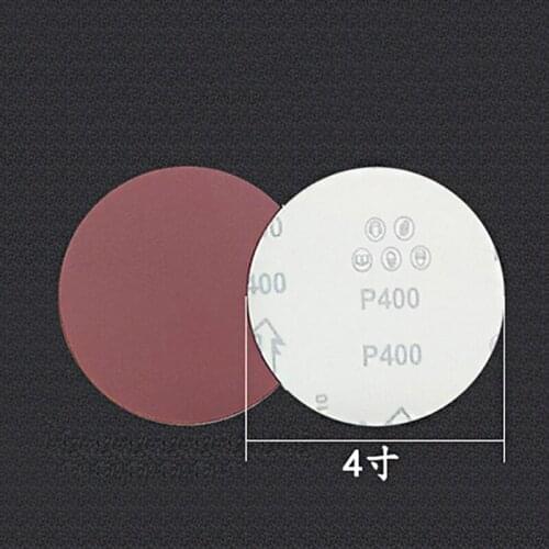 4 "Red Sand Flocking Sandpaper Drawing Piece Aluminum Oxide Disc Sandpaper Non-porous Round Self-adhesive Polishing