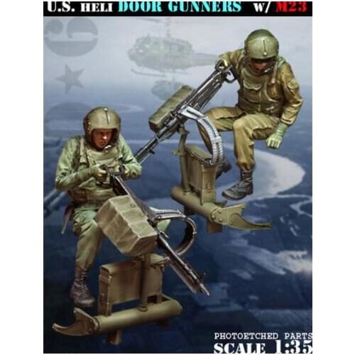New Unassembled 1/35 U.S. Heli Door Gunners with M23 soldier Resin Kit DIY Toys Unpainted resin model