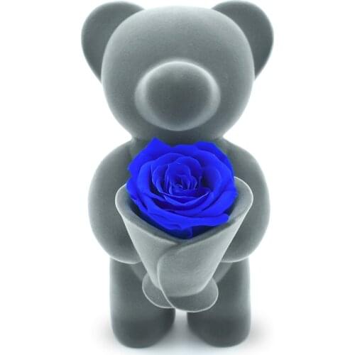 2021new Year Gift Rose Bear blue Immortal Flower Valentines Day Gift Holiday Wedding Flowers Art Gift