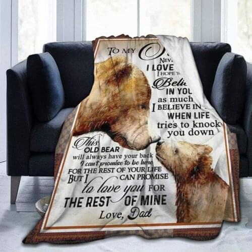 Super Soft Light Weight Fuzzy Throw Blanket Summer Quilt to My Son Bear for Bed Couch Sofa for Throw Adults Teens