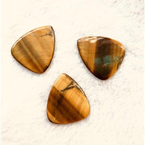 Wholesale 1pcs A Quality Golden Tiger Eye Beads Pendant,Guitar Pick,Stone Crystal Guitar Pick,"Round Tip"Stone Pendant Bead