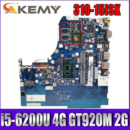 Original NM-A751 Laptop motherboard for Lenovo 310-15ISK 510-15ISK Laptop motherboard 4G RAM i5-6200U GT920M 2G 100% test work