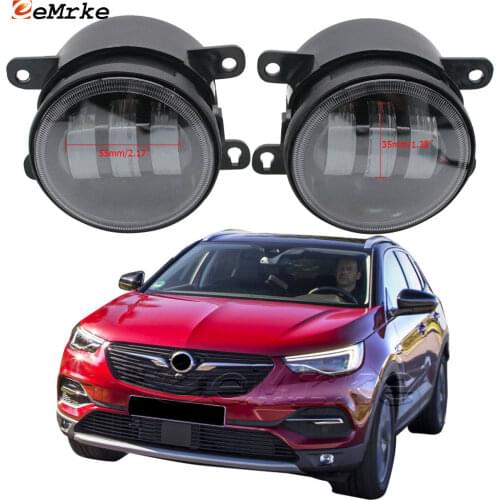 2X Led Angel Eye DRL for Opel Grandland X 2017 2018 2019 2020 LED Fog Lights Lamp Lens Daytime Running Light