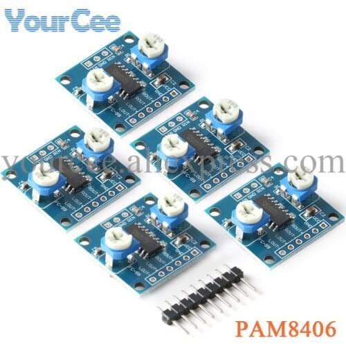 PAM8406 Digital Power Amplifier Board Module Stereo Noiseless 2X5W Stereo Class D Amplifier Module with Volume Potentiomet