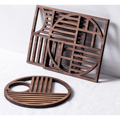 Placemat, Heat Pad, Pot Mat, Anti-scalding Table Mat Wooden Retro Bowl Mat Household Non-slip Coaster Table Plate Mat