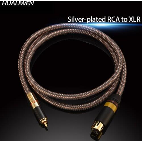 Silver-plated RCA Lotus to Cannon male and female Cannon to Lotus AV amplifier mixer audio cable