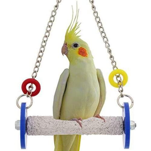 Bird Swing Toys Parakeet Perches Hanging Cage Toy for Conures Parrots Parakeets Cockatiels Macaws Finches (colorful)