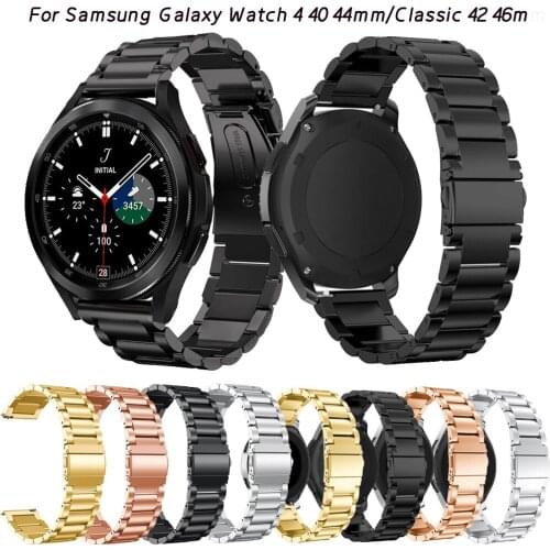 20mm Metal Smart Strap For Samsung Galaxy Watch 4 Classic 46mm 42mm Stainless Steel Wrist Bracelet Galaxy Watch4 44mm 40mm Band