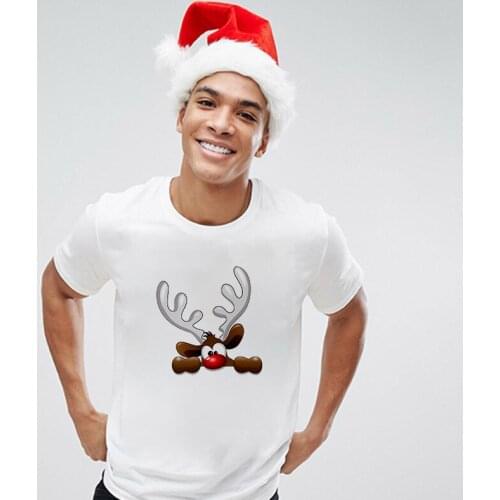 Merry Christmas Men T Shirt Harajuku Fashion T-Shirt Women Cute reindeer Tshirt 2020 New Casual Streetwear Tops Tee Male Clothes