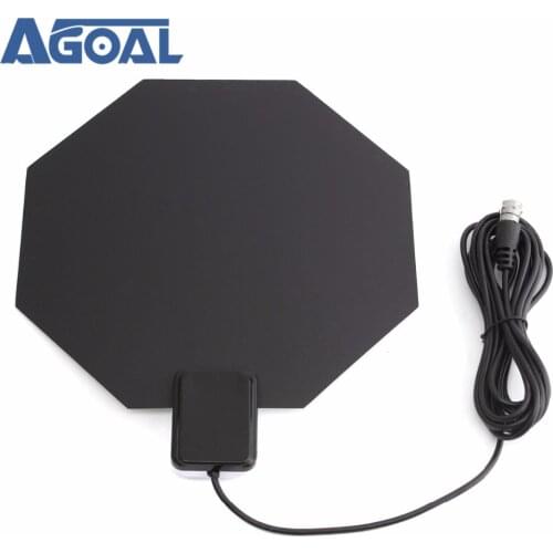 Long Range Amplified Flat Indoor HDTV Antenna VHF UHF Digital Analog TV HD Home