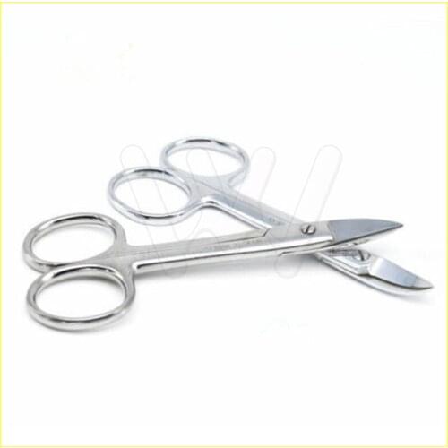 Dental Stainless Steel Metal Crown Scissors Ligature Wire Cutter Curved Tip