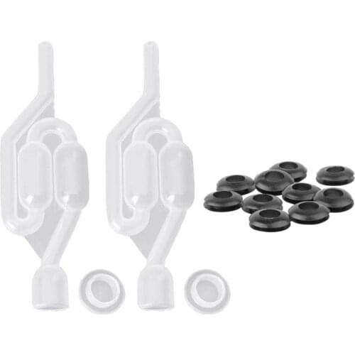 2Pieces Bubble Airlock S Type Airlock One-way Exhaust Water Seal Valve With Silicon Grommet Beer Wine Fermentation Air Lock Brew