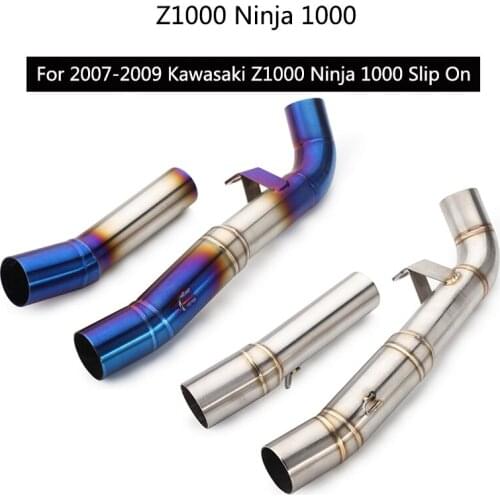 For Kawasaki Z1000 Ninja 1000 2007-2009 Exhaust Pipe Motorcycle Exhaust Mid Link Pipe Stainless Steel Middle Slip On 51 mm