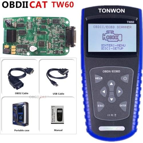 10pcs/lot New Arrival TONWON TW60 TW 60 Full OBDII/EOBD Diagnostic OBD2 Scanner Tool Work On Most OBDII Compliant USA Vehicle