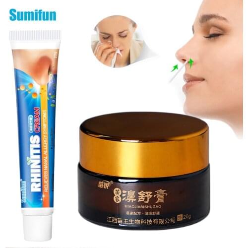 2Types Rhinitis Treatment Ointment Herbal Extract Sinusitis Nasal Congestion Sneezing Itchy Runny Nose Relieve Medical Plaster