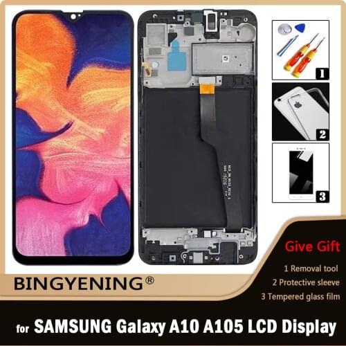 3pcs/5pcs/10pcs For SAMSUNG Galaxy A10 2019 A105 A105F A105FN LCD Display Screen Touch Digitizer Assembly With Frame Replace