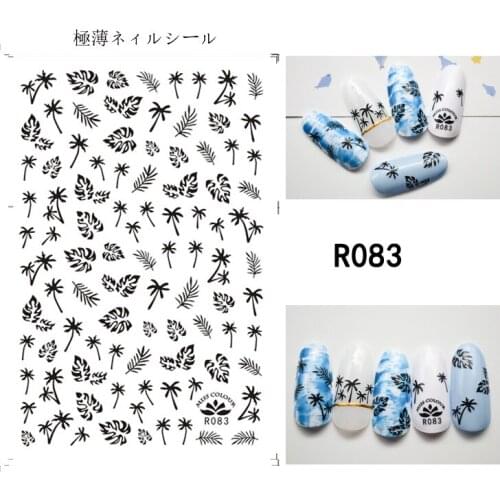 3D Black Nails Art Manicure Back Glue Decal Decorations Nail Sticker For Nails Tips Beauty