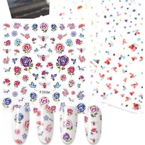 3D Nail Stickers Flowers Manicure Nail Art Decoration Stickers For Nails