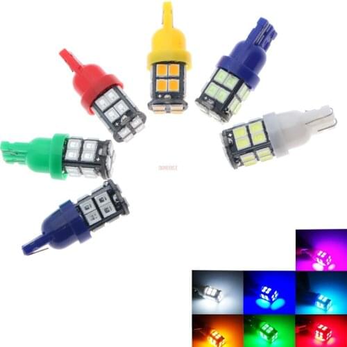 4PCS x W5W T10 Car LED Bulb 20SMD 2835 168 194 Side Marker Lights Map Turn Signal Lamp White Yellow(Amber) Green Ice Blue Red