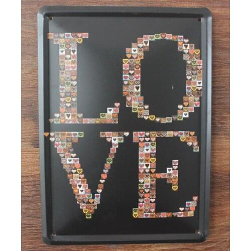 50pcs/lot Metal Sign shabby chic LOVER letter Metal crafts Christmas Gift Retro poster Vintage tin signs bar cafe Pub wall decor
