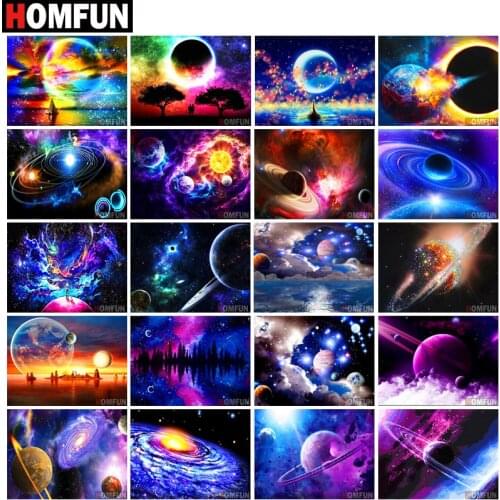 HOMFUN 5D DIY Diamond Embroidery Full Display "Interstellar landscape" Diamond Painting Square/Round Rhinestones Decor Art