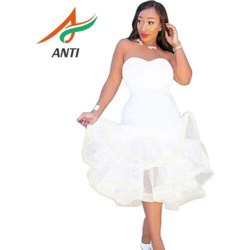 ANTI New Arrival Cheap White Strapless Sleeveless Vintage Mermaid Simple Bridesmaid Dresses Gowns Plus Size Vestido De Festa