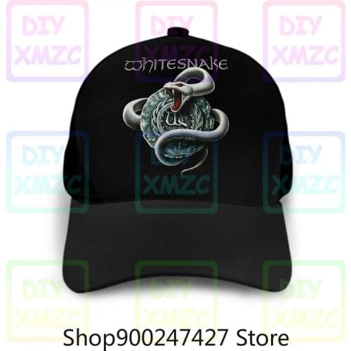 Whitesnake White Snake Baseball Cap David Coverdale Hard Rock Deep Purple New Black Hats Washable Reusable M